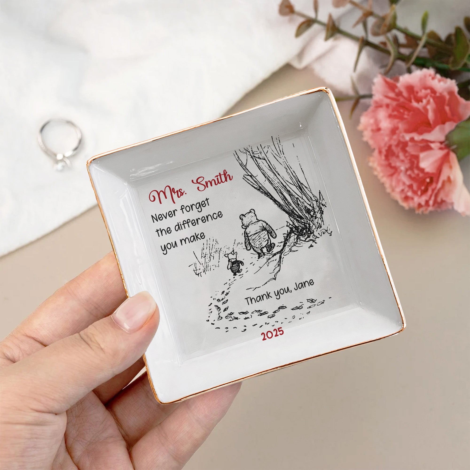 Never Forget The Difference You Make Appreciation Gift Personalized Jewelry Dish_3