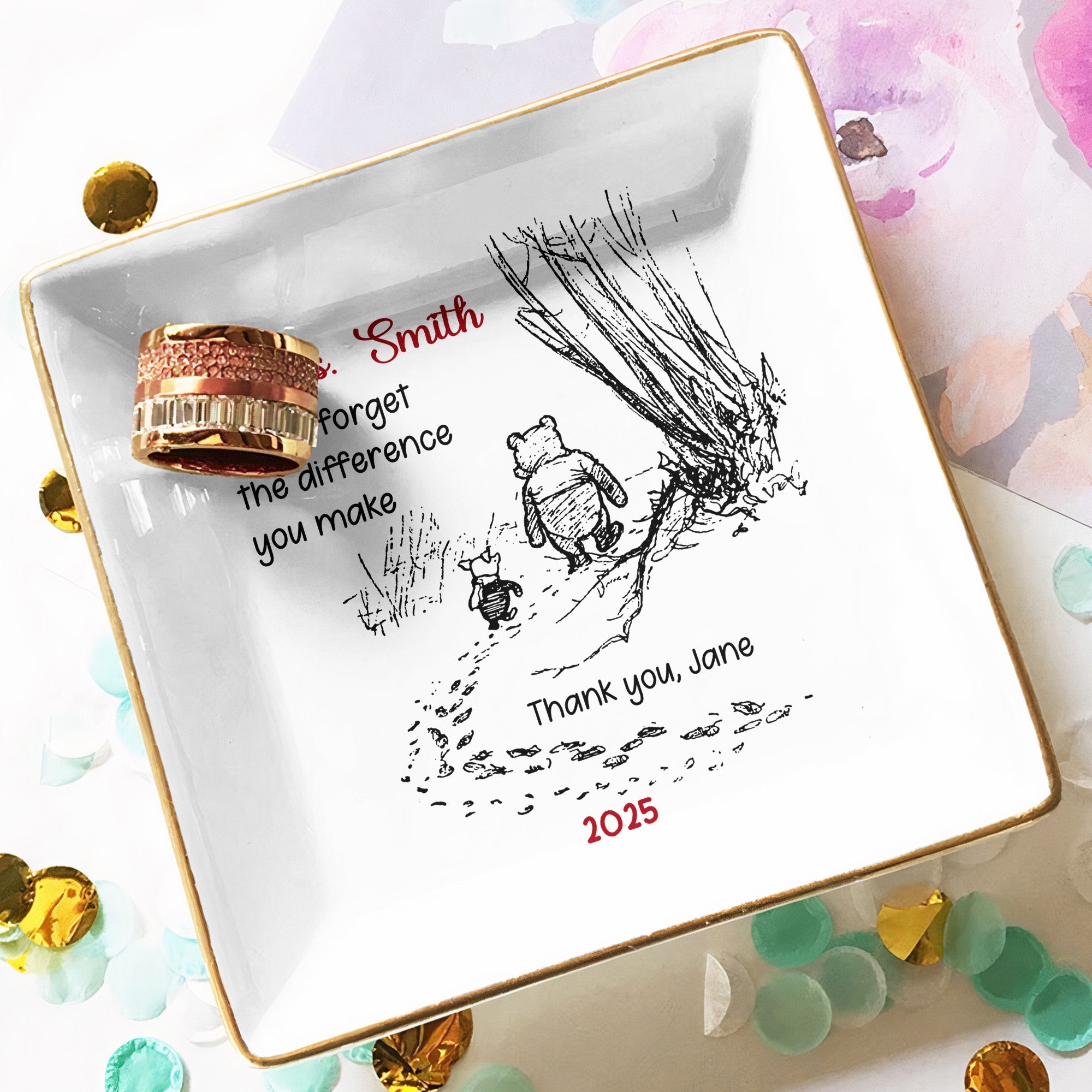 Never Forget The Difference You Make Appreciation Gift Personalized Jewelry Dish_4