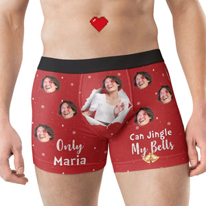 Custom Photo Torn Version Only Wife Can Jingle My Bells - Gift For Husband, Boyfriend - Personalized Men's Boxer Briefs NH96