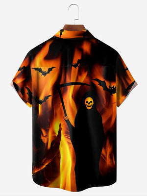 Halloween The Grim Reaper Short Sleeve Hawaiian Shirt