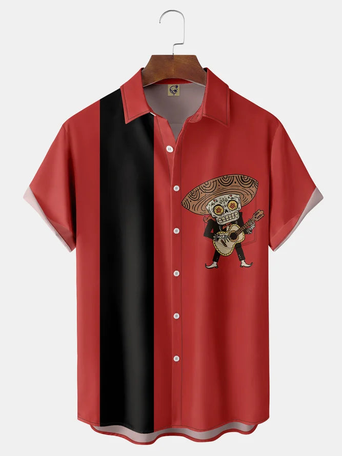 Cinco de Mayo Chest Pocket Short Sleeve Bowling Shirt