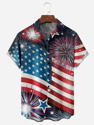 Indepndence Day Flag Pocket - Hawaiian Shirt