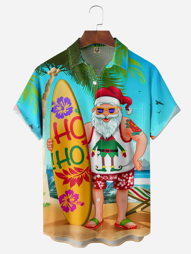 Ho Santa Claus On The Beach - For Men And Women - Hawaiian Shirt