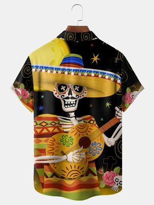 Cinco de Mayo Chest Pocket Short Sleeve Casual Shirt