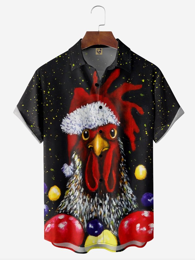 Christmas Rooster - For Men And Women - Hawaiian Shirt