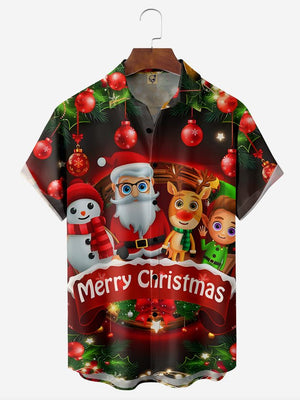 Merry Christmas Santa Snowman Reindeer - Hawaiian Shirt