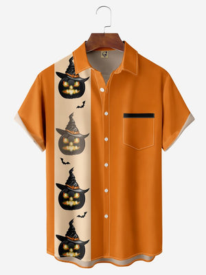 Halloween Black Pumpkins And Bats Hawaiian Shirt