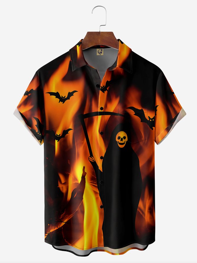 Halloween The Grim Reaper Short Sleeve Hawaiian Shirt