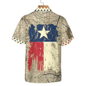 Old Map of Texas Vintage Texas Hawaiian Shirt