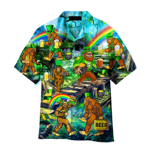 Oktoberfest Irish Bigfoot And Beer St Patrick's Day Aloha Hawaiian Shirts