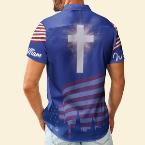 One Nation Under God Christian 4th Of July - Personalized Hawaiian Shirt