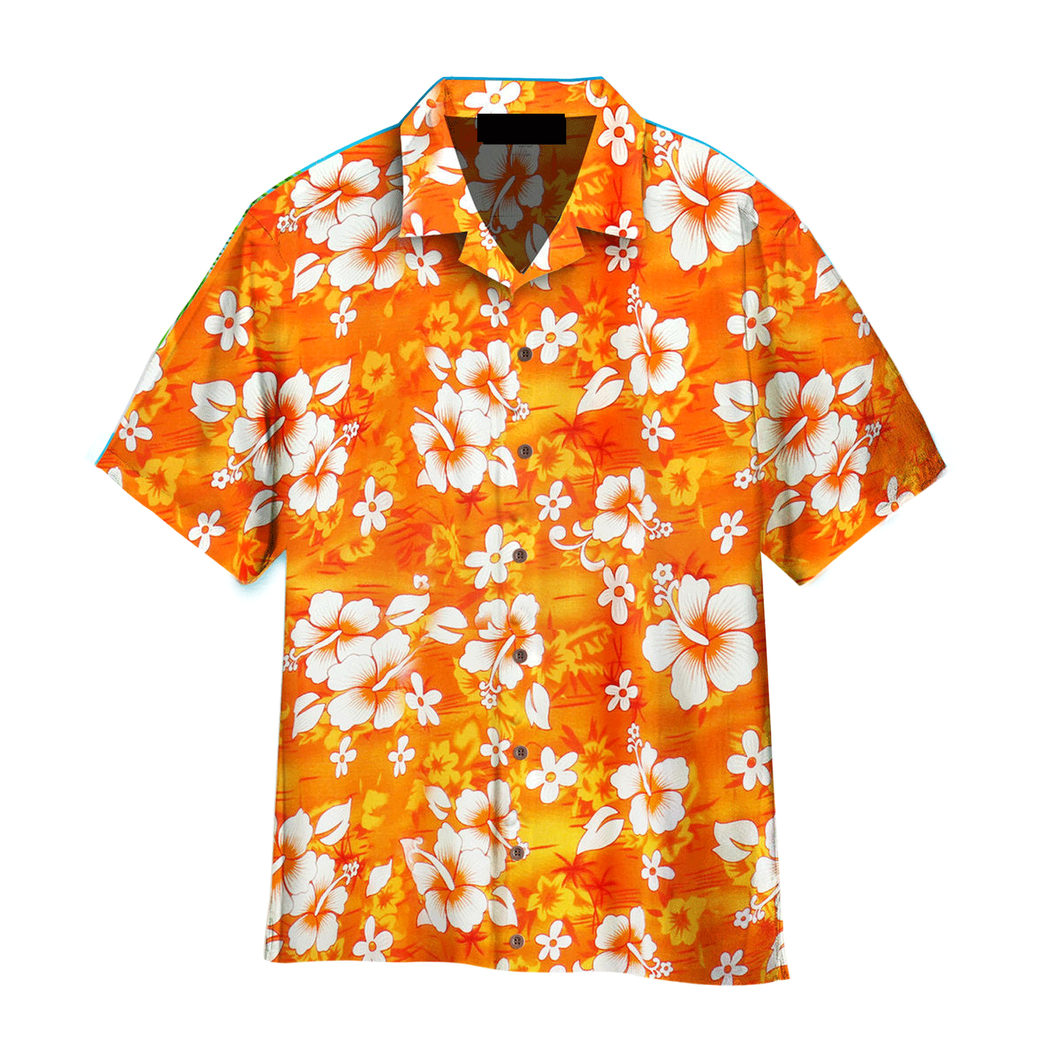 Orange Hibiscus Flowers Aloha Hawaiian Shirts For Men, Women