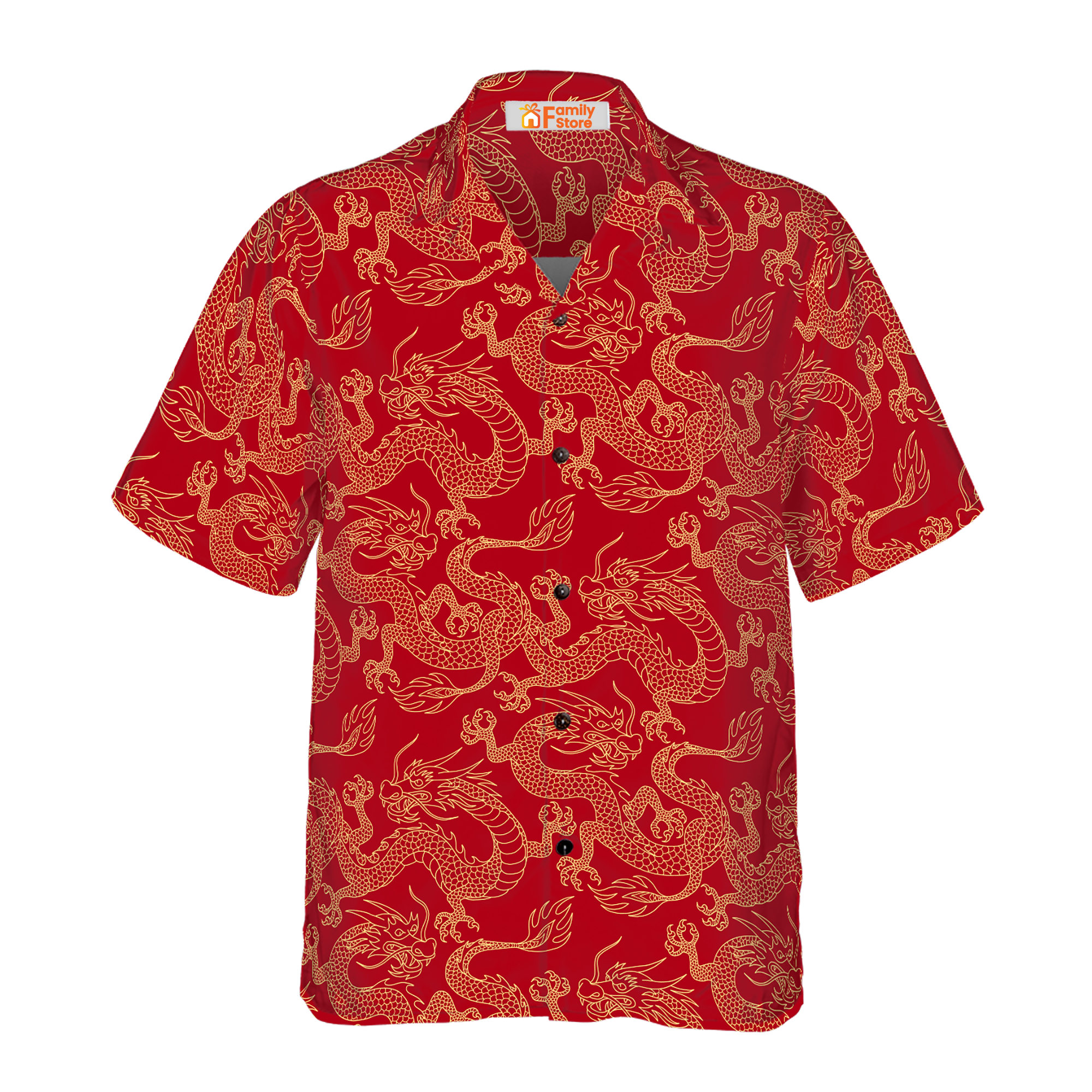 Oriental Dragon Red Hawaiian Shirt