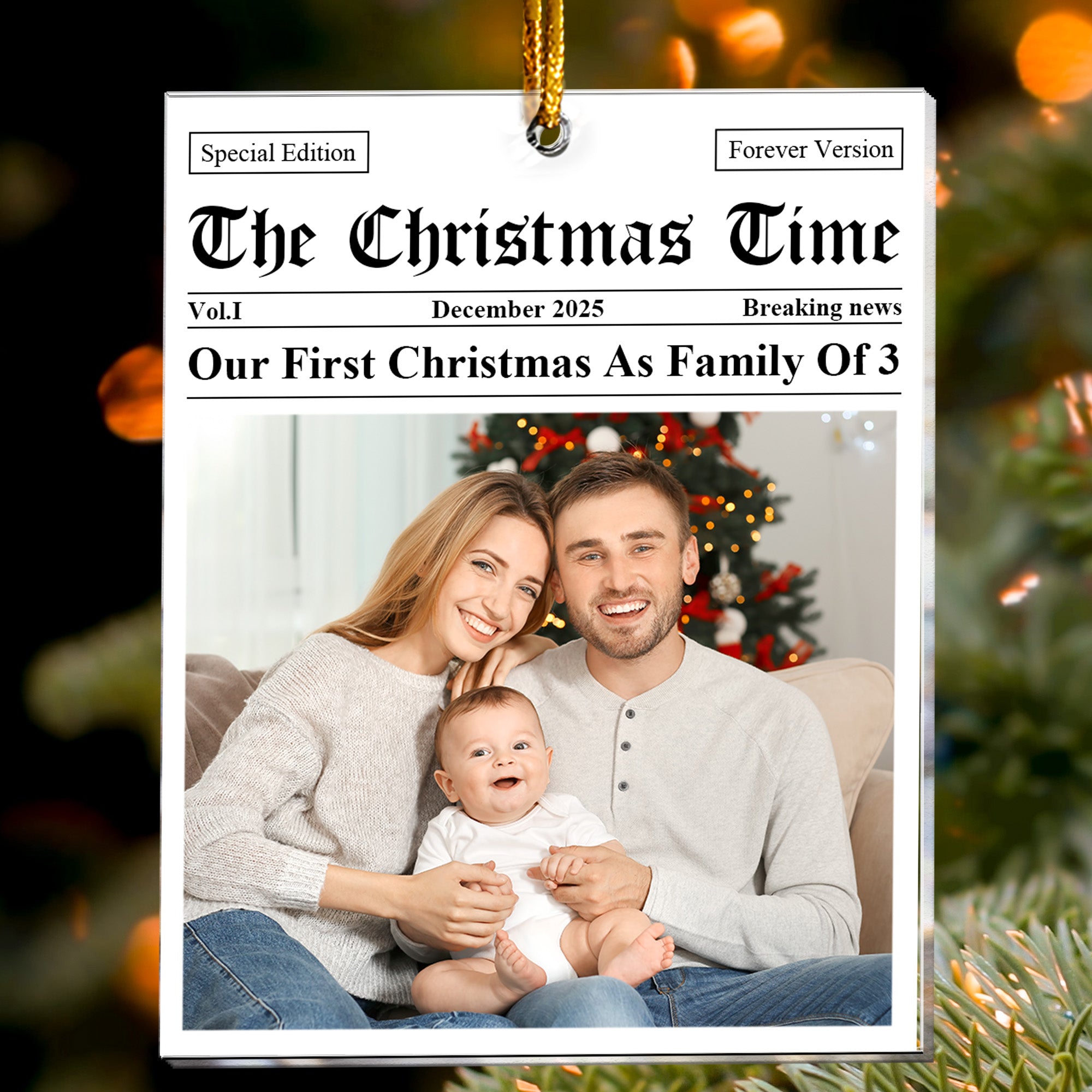 Our First Christmas As_ For 1St Baby_ New Parents_ New Grandparents Personalized Acrylic Photo Ornament_1