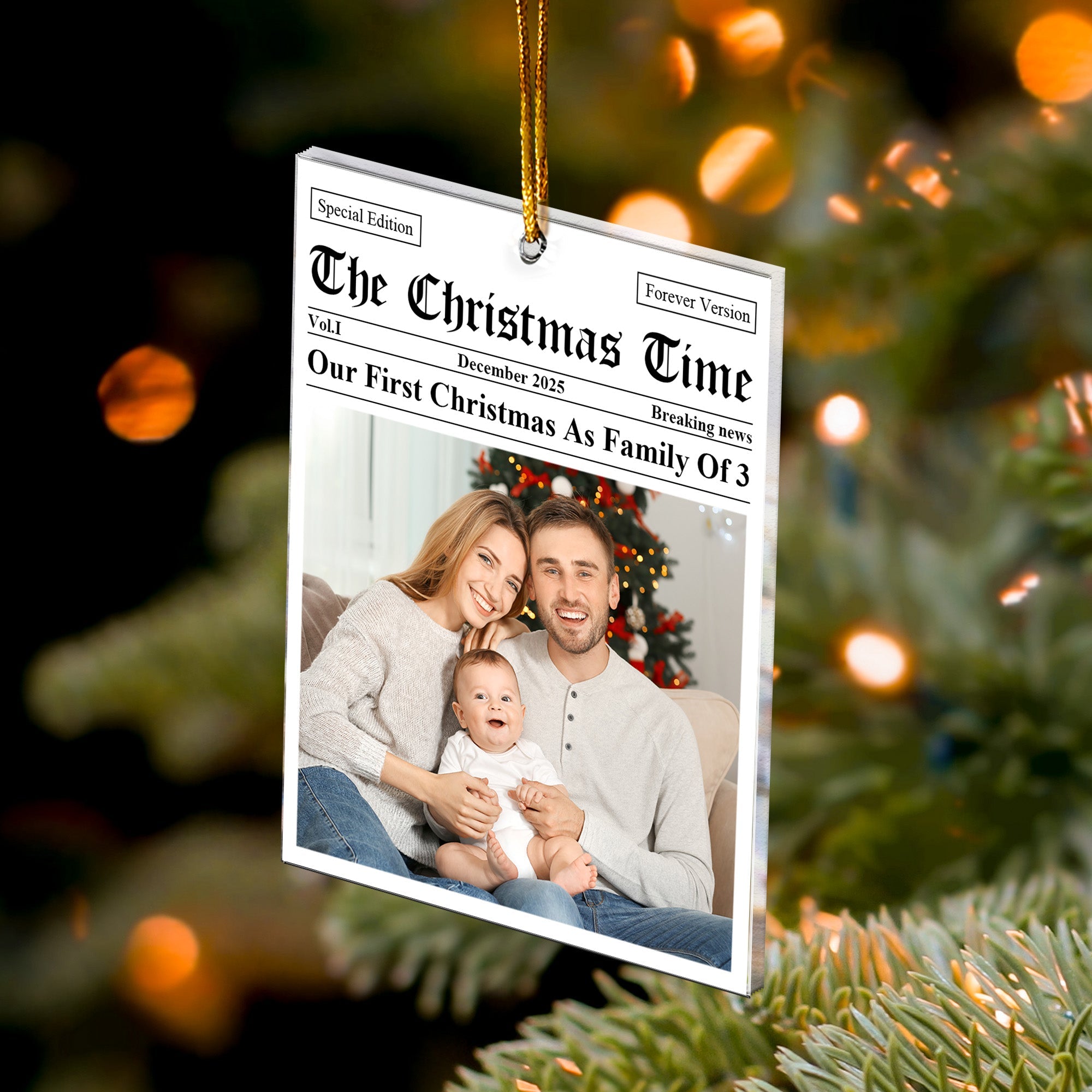 Our First Christmas As_ For 1St Baby_ New Parents_ New Grandparents Personalized Acrylic Photo Ornament_3