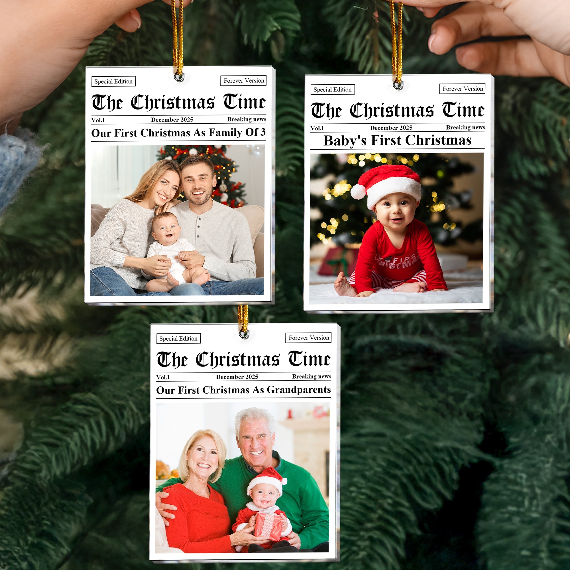 Our First Christmas As_ For 1St Baby_ New Parents_ New Grandparents Personalized Acrylic Photo Ornament_6
