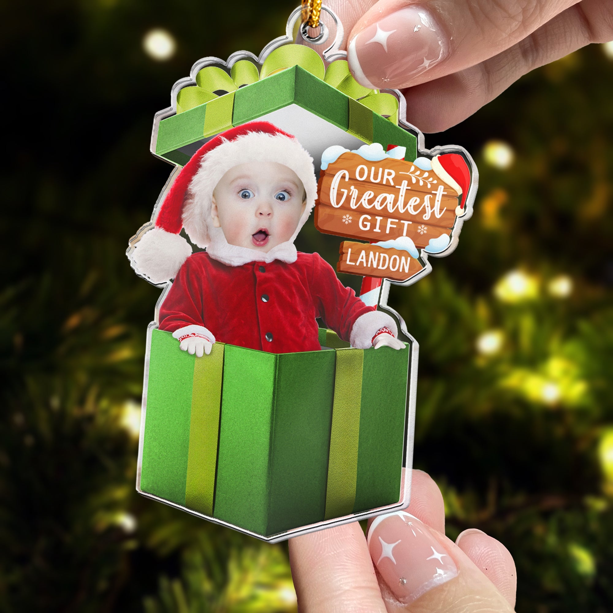 Our Greatest Gift Personalized Acrylic Photo Ornament_3