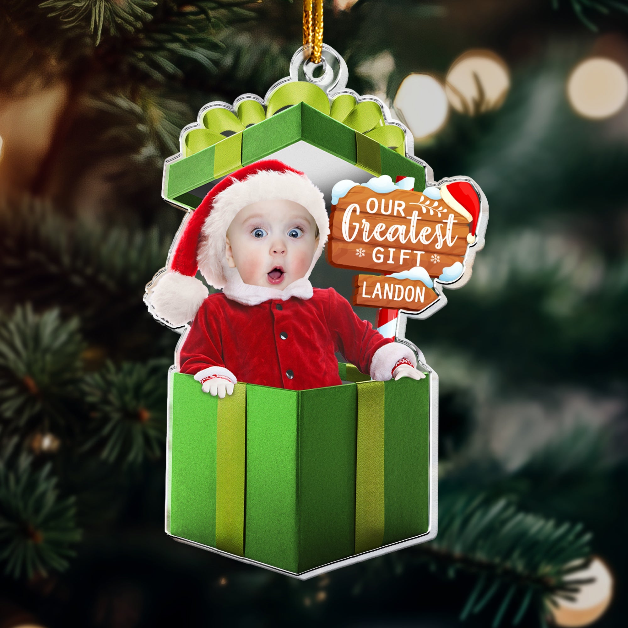 Our Greatest Gift Personalized Acrylic Photo Ornament_5