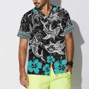 Polynesian Shark Hawaiian Shirt, Shark Print Shirt