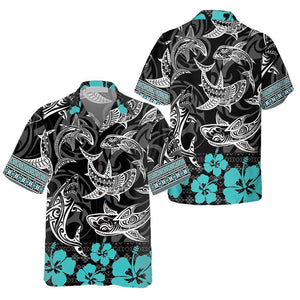 Polynesian Shark Hawaiian Shirt, Shark Print Shirt