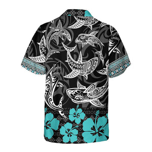 Polynesian Shark Hawaiian Shirt, Shark Print Shirt