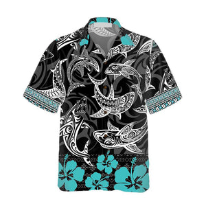 Polynesian Shark Hawaiian Shirt, Shark Print Shirt