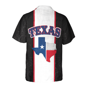 Patriotic Texas Map Hawaiian Shirt, Texas Flag Pattern State Of Texas Map Shirt