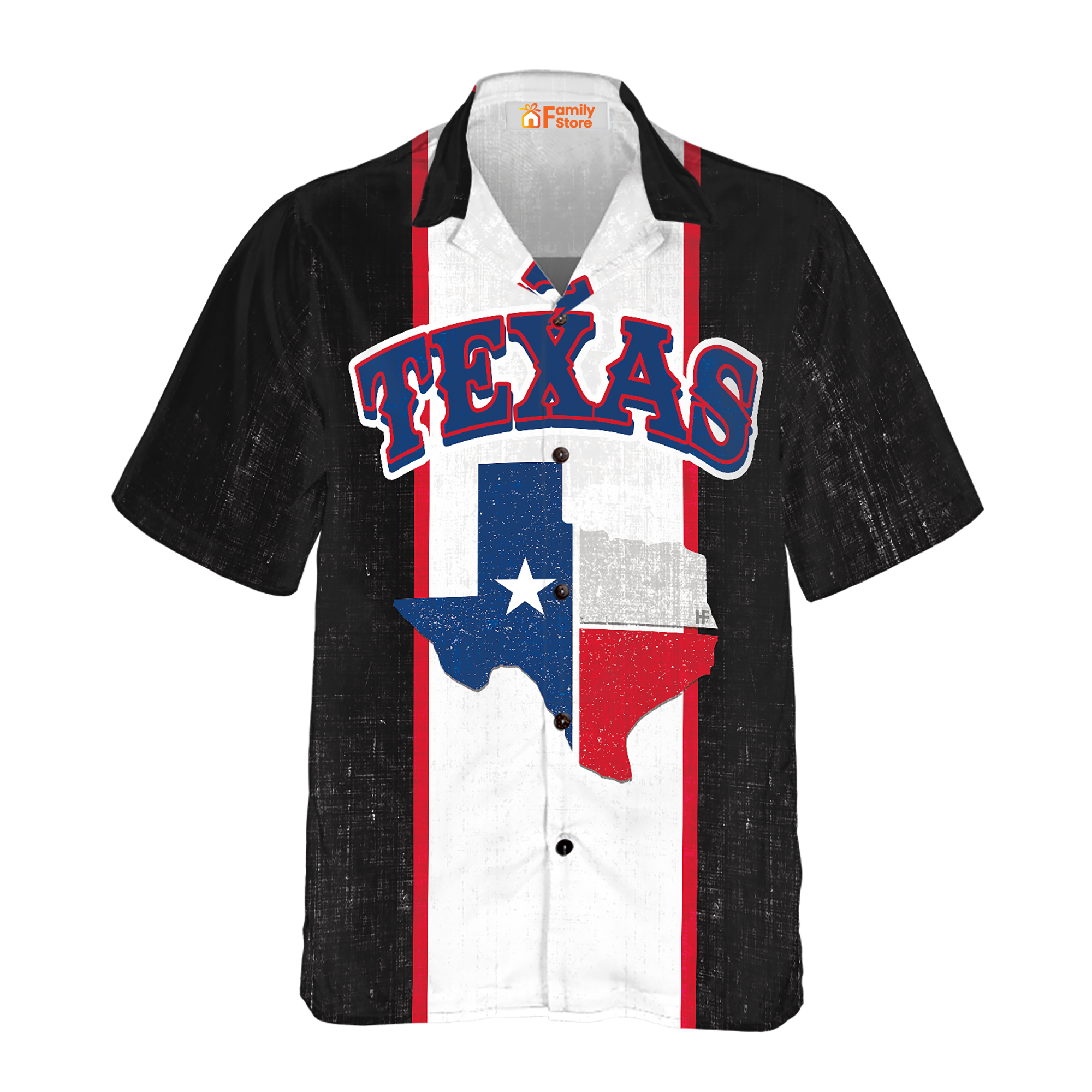 Patriotic Texas Map Hawaiian Shirt, Texas Flag Pattern State Of Texas Map Shirt