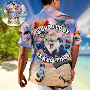 Parasailing A Good Pilot Is A Cat Pilot - Hawaiian Shirt