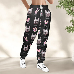 Custom Photo Peace, Love, Dogs - Gift For Pet Lovers - Personalized Pajama Pants, Sweatpants  CU4110901