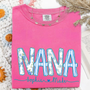 Personalized Nana Shirt Floral Print Comfort Colors Tee Custom Grandmother Gift with Grandkids Names 1 kGHG8