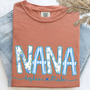 Personalized Nana Shirt Floral Print Comfort Colors Tee Custom Grandmother Gift with Grandkids Names_Terracotta_S 1 Up5iS