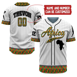 Personalized Africa Team, Juneteenth Shirt - Baseball Tee Jersey Shirt