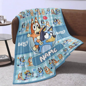 Personalized Blue Dog Blanket DN100