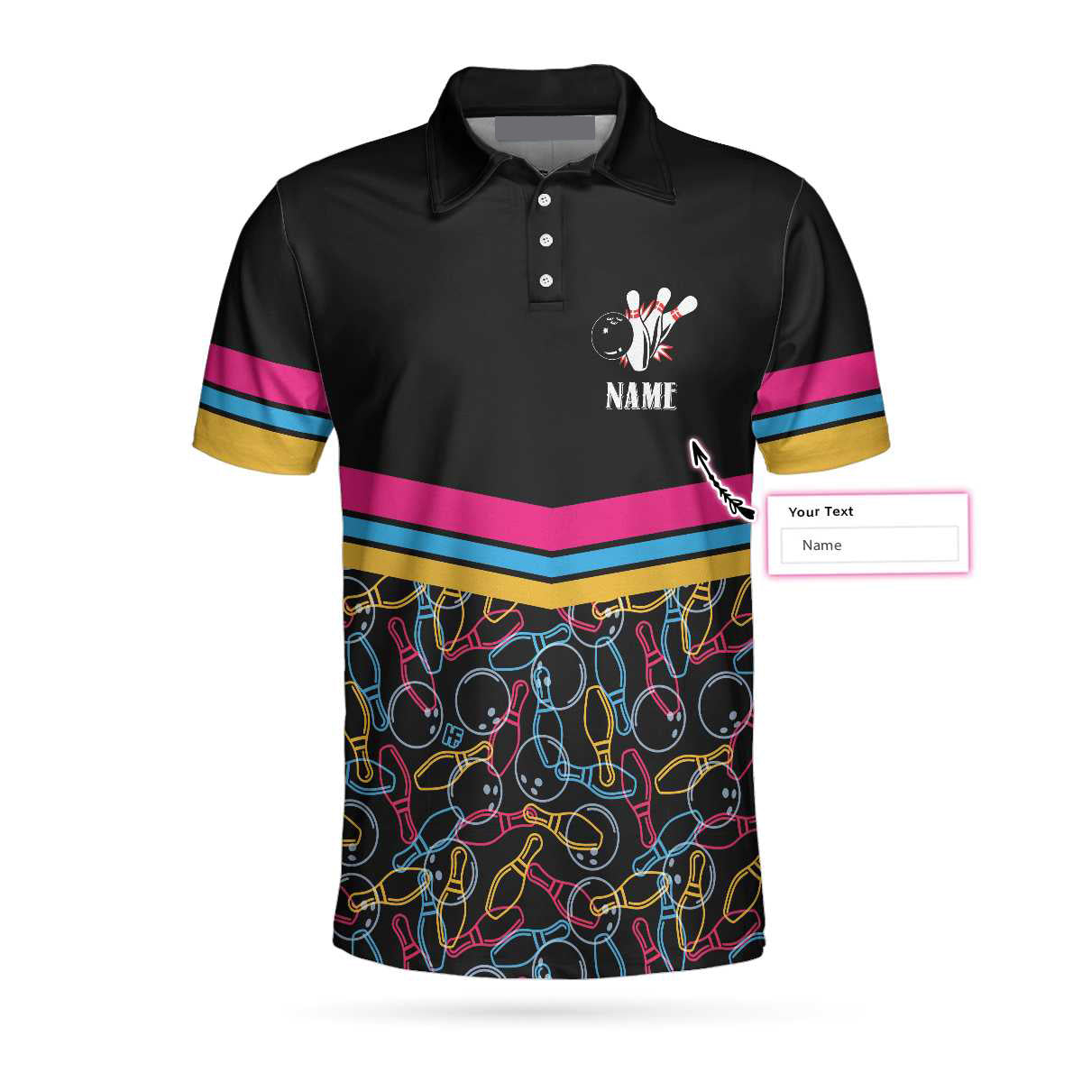 Personalized Bowling Team Custom Polo Shirt, Customized Bowling Shirt For Bowlers