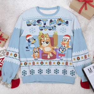 Personalized Buey Dog Christmas Gifts For Mom Ugly Sweatshirt, Best Mom Ever TM09 DN100