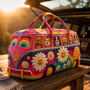 PersonalizedDogDuffleBagHippieVan QuiltedDuffleBag GiftForDogMom_3