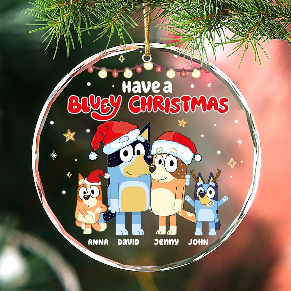 Personalized Gifts For Family Christmas Ornament - Buey Dog Family Standing Together - TM03 DN100