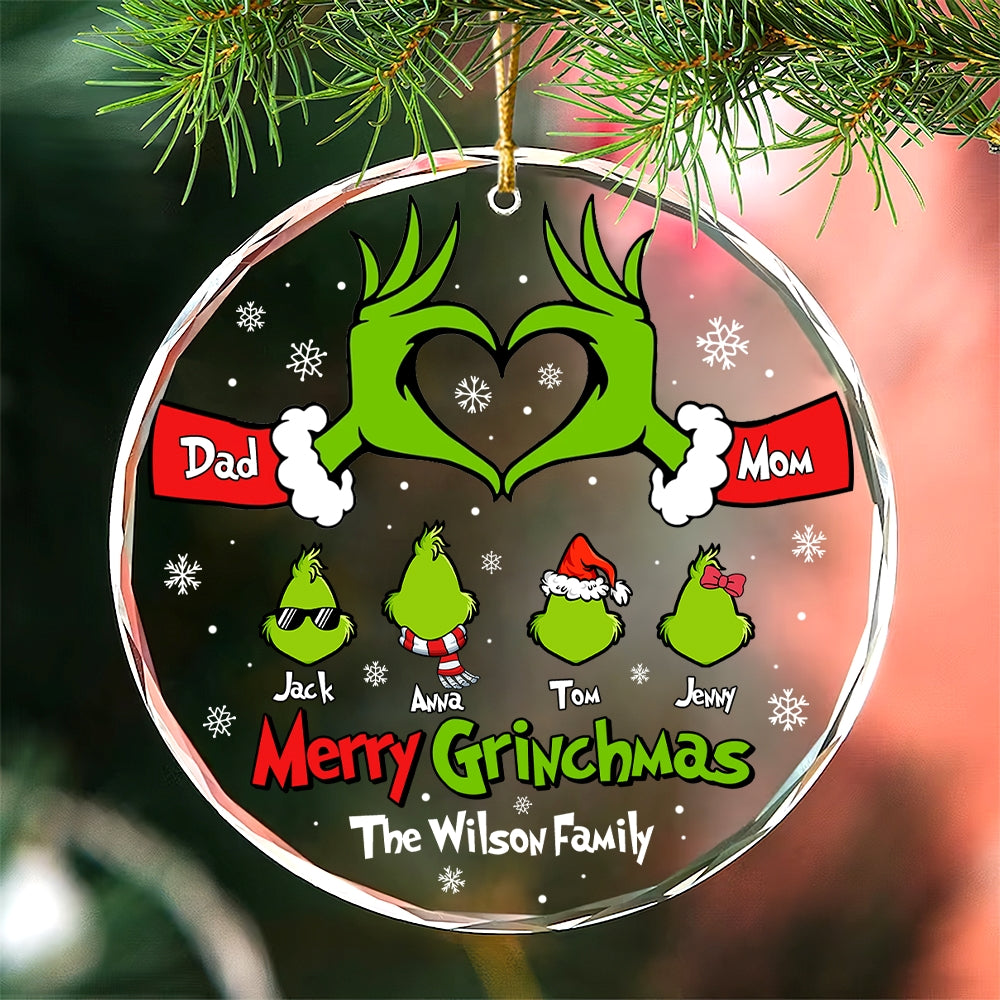 Personalized Gifts For Family Ornament, Cute Green Monster Christmas Character - CL42 DN100