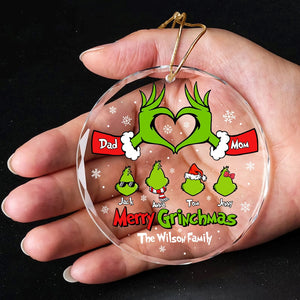 Personalized Gifts For Family Ornament, Cute Green Monster Christmas Character - CL42 DN100