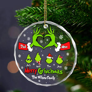 Personalized Gifts For Family Ornament, Cute Green Monster Christmas Character - CL42 DN100