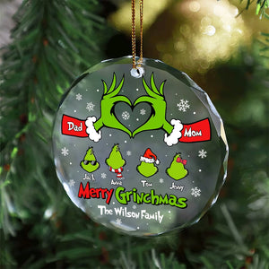 Personalized Gifts For Family Ornament, Cute Green Monster Christmas Character - CL42 DN100