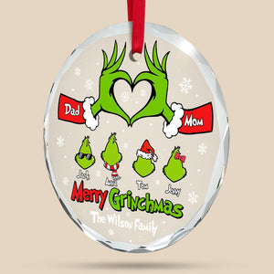 Personalized Gifts For Family Ornament, Cute Green Monster Christmas Character - CL42 DN100