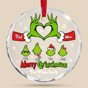 Personalized Gifts For Family Ornament, Cute Green Monster Christmas Character - CL42 DN100