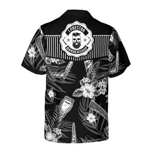 Personalized Name Barber Black Version Custom Custom Hawaiian Shirt