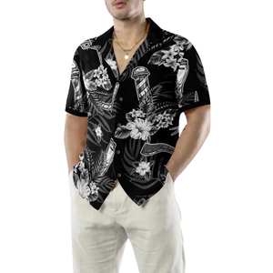 Personalized Name Barber Black Version Custom Custom Hawaiian Shirt