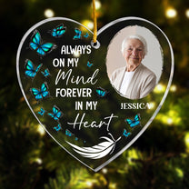 Always On My Mind - Personalized Memorial Photo Ornament PT