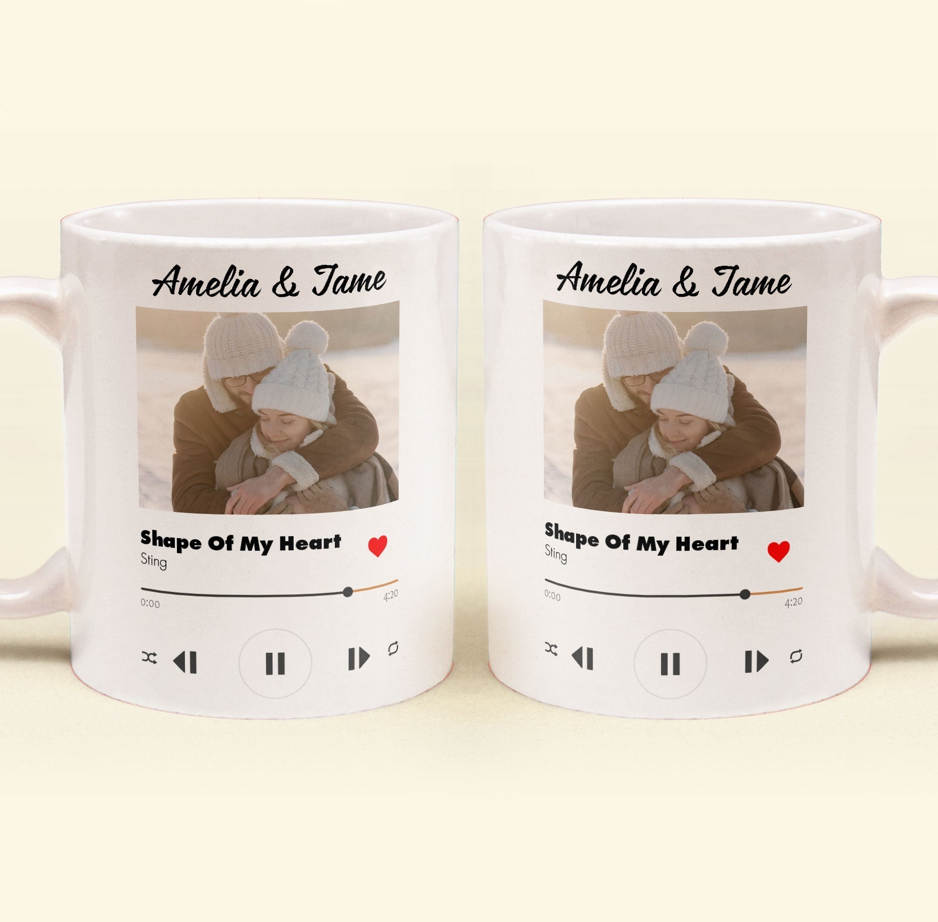 Custom Photo Favorite Couple Song - Personalized Ceramic Mug - Gift For Couple, Husband Wife, Anniversary, Engagement, Wedding, Marriage Gift NH96