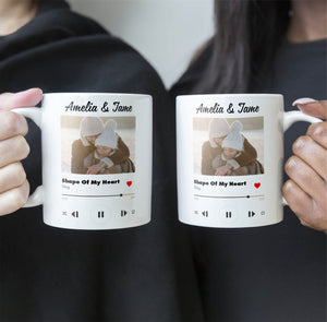 Custom Photo Favorite Couple Song - Personalized Ceramic Mug - Gift For Couple, Husband Wife, Anniversary, Engagement, Wedding, Marriage Gift NH96