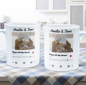 Custom Photo Favorite Couple Song - Personalized Ceramic Mug - Gift For Couple, Husband Wife, Anniversary, Engagement, Wedding, Marriage Gift NH96